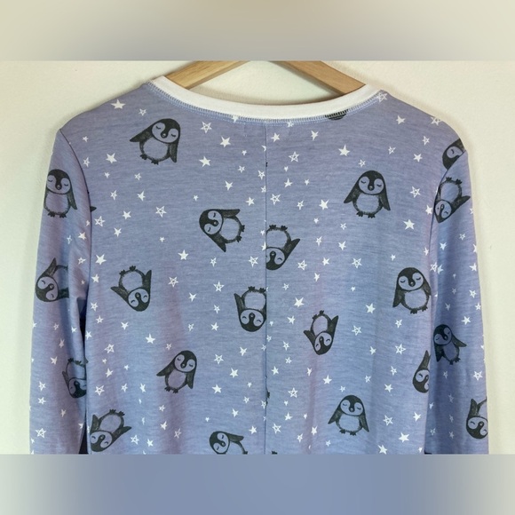 Altar’d State Penguin One Piece Pajamas Loungwear Blue White Medium NWT - Picture 3 of 8